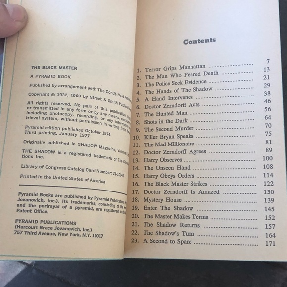 1977 Vintage Book The Shadow #2 The Black Master Maxwell Grant Paperback - Picture 5 of 9